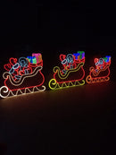Kit Trenó com 3 renas neon led 2⁰ geração área externa